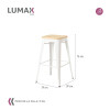 Taburete Tolix en metal y asiento de madera Blanco