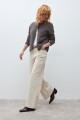 Jean wide leg Aria beige claro