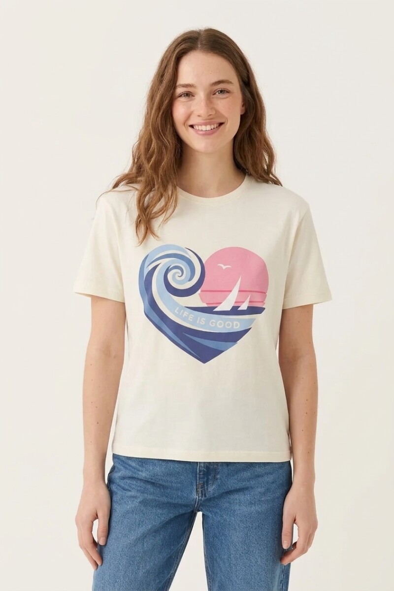 Remera m/c estampada Life Is Good CRUDO