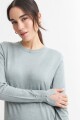 Sweater con detalle en manga VERDE CLARO