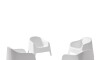 Sillón De Jardín Set X4 Skarpo Apilable + Mesa Master Blanco