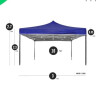 Gazebo 3x6 m Reforzado Impermeable Azul