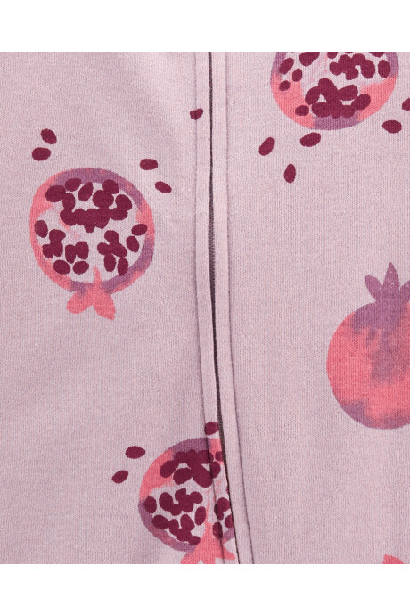 Pijama una pieza de algodón con pie, diseño granada Sin color