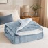 Frazada Manta Polar Con Corderito Acolchado 1 Plazas 200x150 Celeste