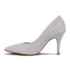 Zapato Vizzano Mujer Taco 9cm Gliter Plata