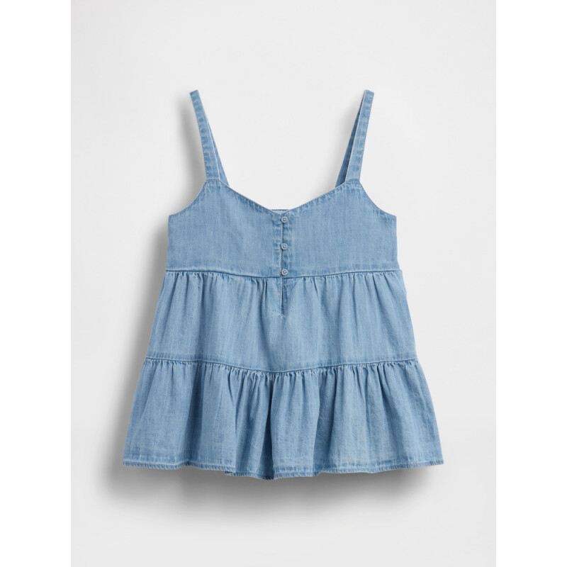 TIERED DENIM TANK LIGHT WASH