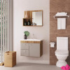 Mueble Baño Luna + Bacha + Espejo Premium 15mm NOGAL CINAMON Mueble Baño Luna + Bacha + Espejo Premium 15mm Nogal Cinamon