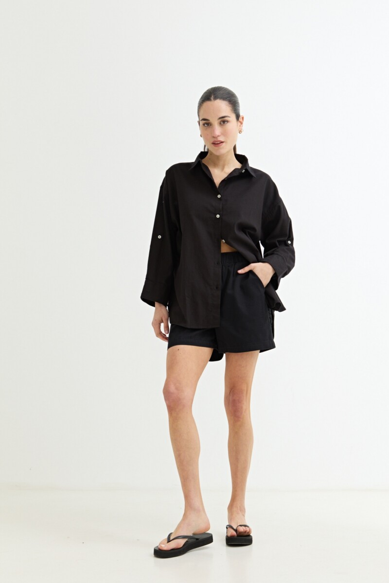 Camisa lisa básica NEGRO
