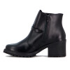 Comfortflex Bota Cuero Caña Media C/elastico Tira C/ Hebilla Y Taco Cuadrado Bajo Negro