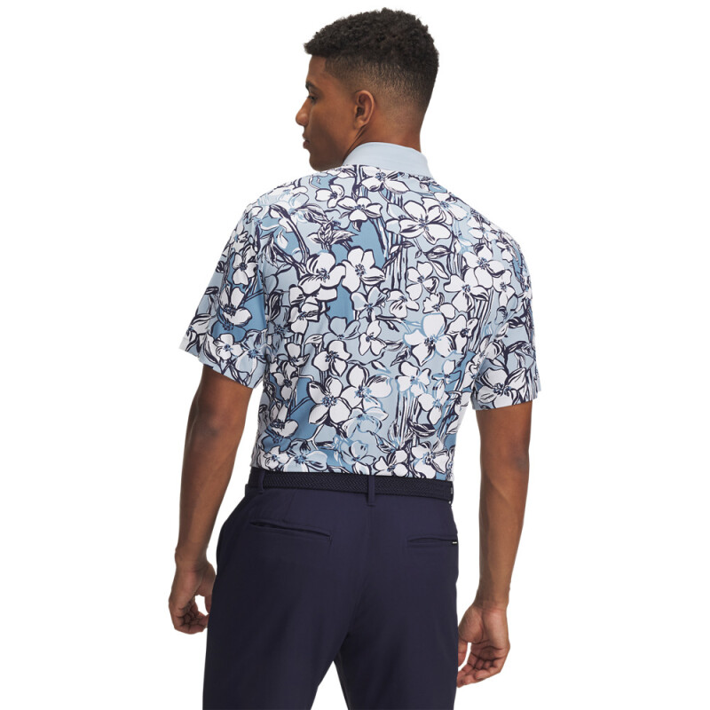 UA Drive Chill Printed Polo-BLU BLU-453