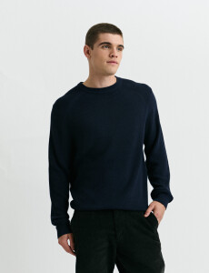 470986 SWEATER HARRINGTON LABEL Azul Oscuro