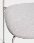 Taburete apilable Meli de chenilla beige y patas de metal beige 65 cm Taburete apilable Meli de chenilla beige y patas de metal beige 65 cm