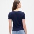 FRCH SS MOD RIB ABBRV TEE NAVY UNIFORM