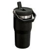 Vaso Térmico Stanley IceFlow Flip Straw 591ml Para Bebidas Frías En Movimiento Negro