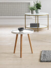 Mesa auxiliar BAKKEBJERG Ø40 blanco/natural Mesa auxiliar BAKKEBJERG Ø40 blanco/natural