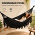 Hamaca Paraguaya Silla Colgante Reforzada Jardín Bolso Color Negro