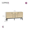 Aparador Living Lumax 2 Puertas 3 Cajones Madera Maciza Aparador Living Lumax 2 Puertas 3 Cajones Madera Maciza