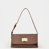 Cartera al hombro Leisure efecto gamuza Chocolate