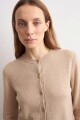 Cardigan clásico beige melange