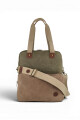 Bolso porta laptop de lona Verde con Marrón