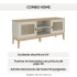 Rack Para Tv 50'' Rattan 2 Puertas 1 Estante 135 Cm Nórdico Blanco 1