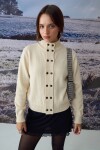 PREVENTA Cardigan buttones geometricos crudo