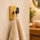 Set x4 percheros de pared adhesivos NATURAL Y NEGRO