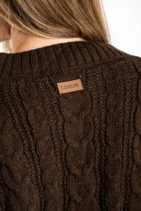 Cardigan Texturado Lana Chocolate