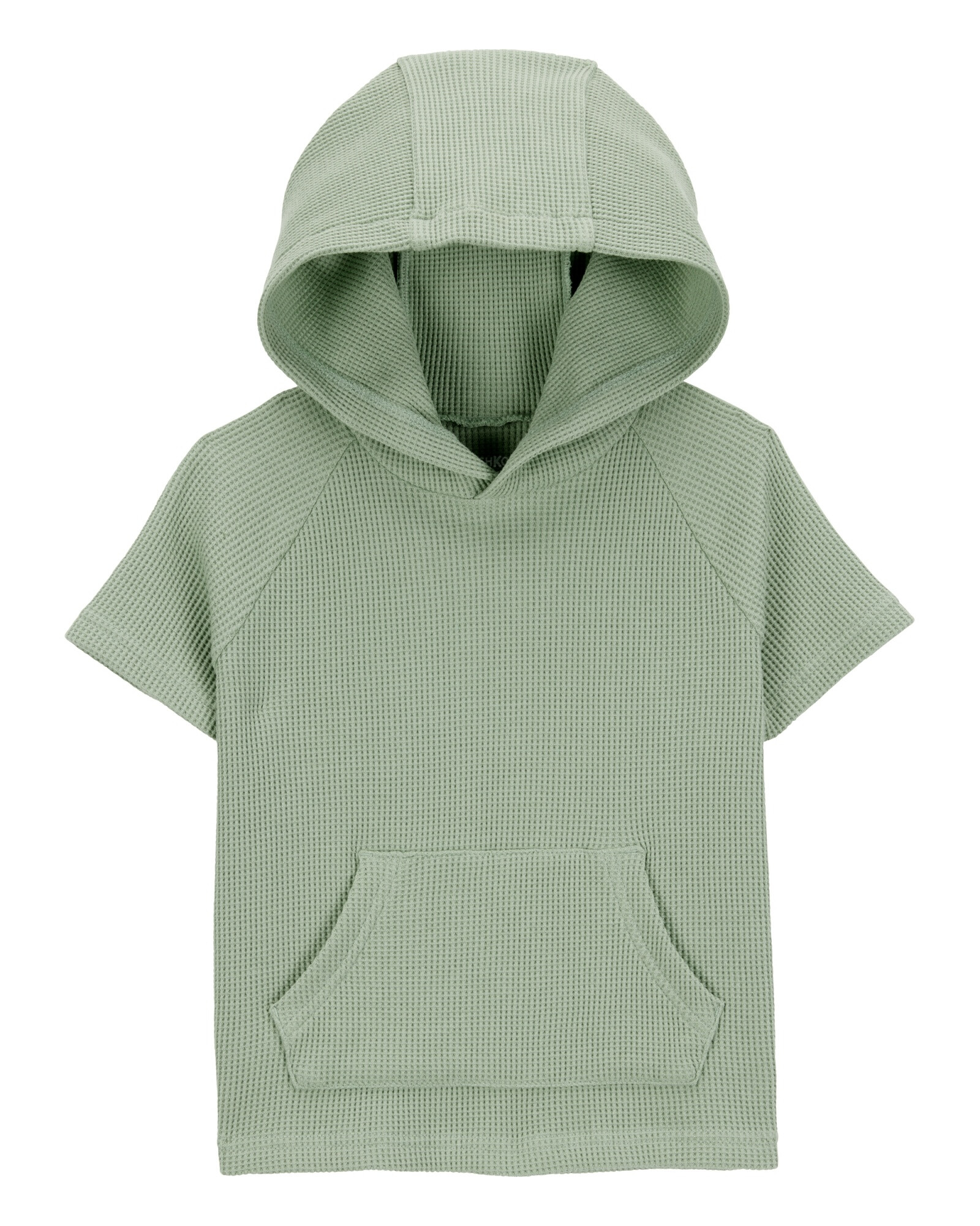 Remera de algodón, tipo canguro manga corta Sin color