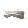 Sillon 3 cuerpos con Chaise - Coimbra Derecho Beige