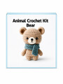 CROCHET SET DISEÑO OSITO MARRON