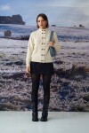 PREVENTA Cardigan buttones geometricos crudo