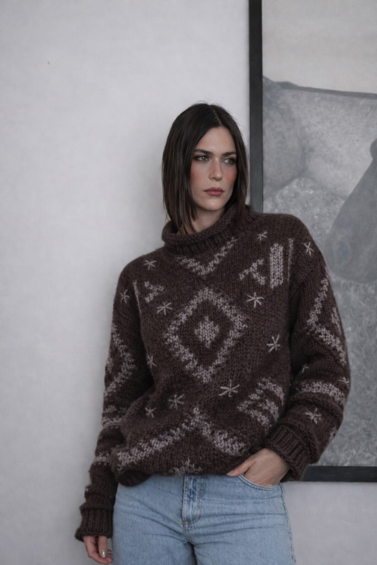 Sweater Gitano Lana Base Chocolate