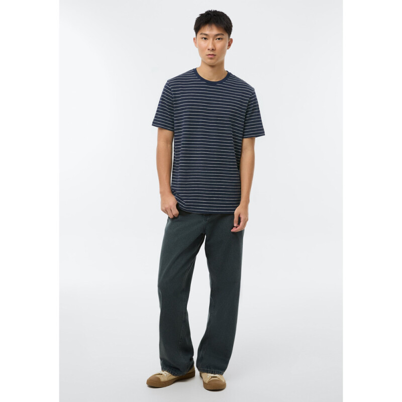 CAMISETA MM MASC LISTRADO AZUL