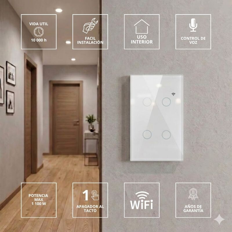 INTERRUPTOR SMART 4 BOTONES LEDVANCE Interruptor De Pared 4 Botones Smart Wi-Fi LEDVANCE