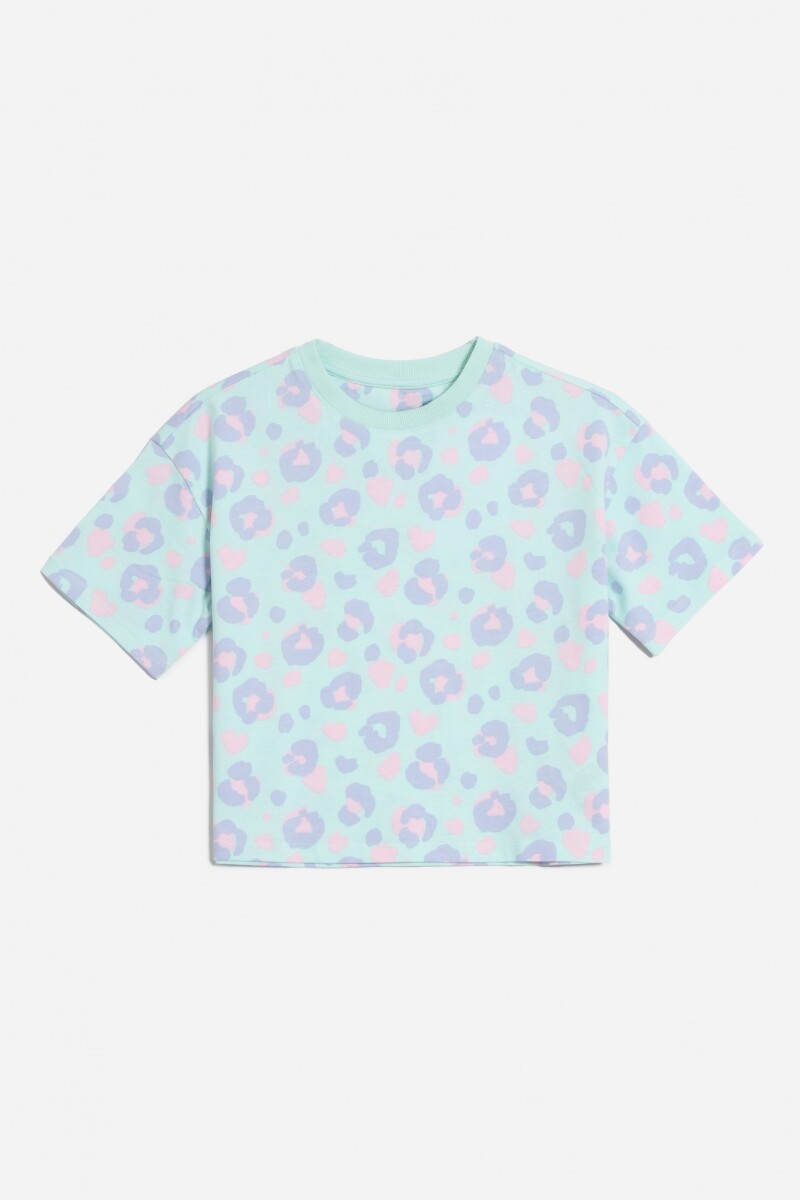 T-shirt animal print VERDE AGUA