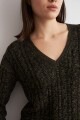 Sweater cinta estructuras verde oliva
