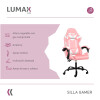 Silla Gamer Lumax Modelo ROM Rosa