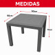 Mesa ratán 90 x 90 cm GRIS