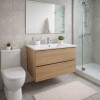 Mueble de baño suspendido Oak 80 cm con bacha de loza Mueble De Baño Suspendido Oak 80 Cm Con Bacha De Loza