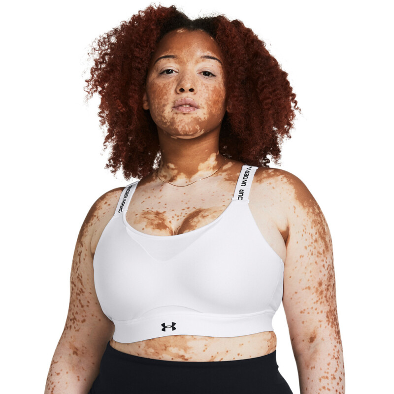 UA Infinity High 2.0 Bra-YLW WHT-100
