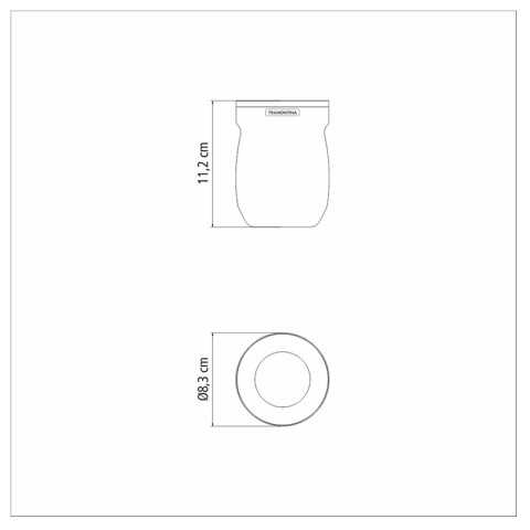 Mate plateado en acero inoxidable 240ml -TRAMONTINA TF1489