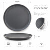 Juego 6 Platos de Postre en Cerámica Copenhague 20cm Gris Juego 6 Platos de Postre en Cerámica Copenhague 20cm Gris