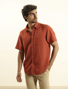 012265 CAMISA HARRINGTON LABEL Ladrillo