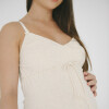 Camisón Maternal Rocío Algodón – Embarazo, Lactancia y Postparto Beige Melange