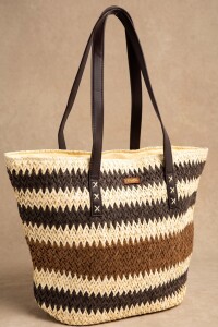Bolso Trenzado Rayado Chocolate
