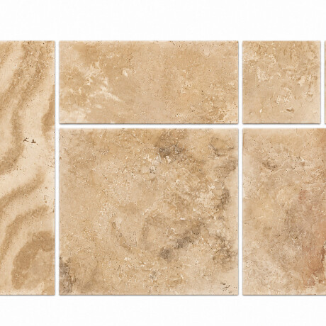 Revestimiento de Piedra Natural Travertino Hierropolis Tumbled Kit Patron Frances Revestimiento de Piedra Natural Travertino Hierropolis Tumbled Kit Patron Frances