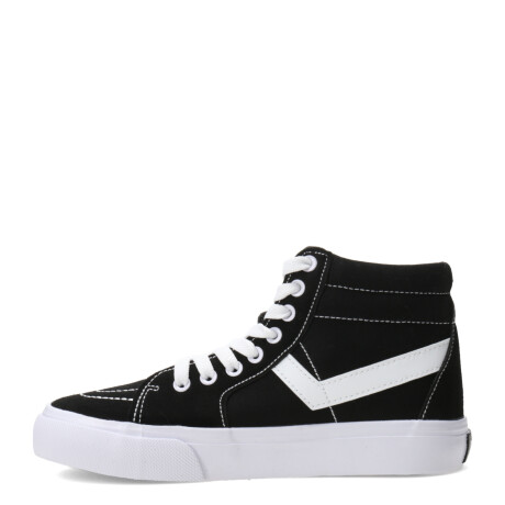 Bota de Mujer PONY Casual Lona Negro - Blanco