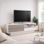 RACK - 65' CON ESPEJO BLANCO LACCA