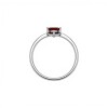 Anillo Cuadrado-Plata rodinada-Piedra Rubi-AN2021 conpiedra
